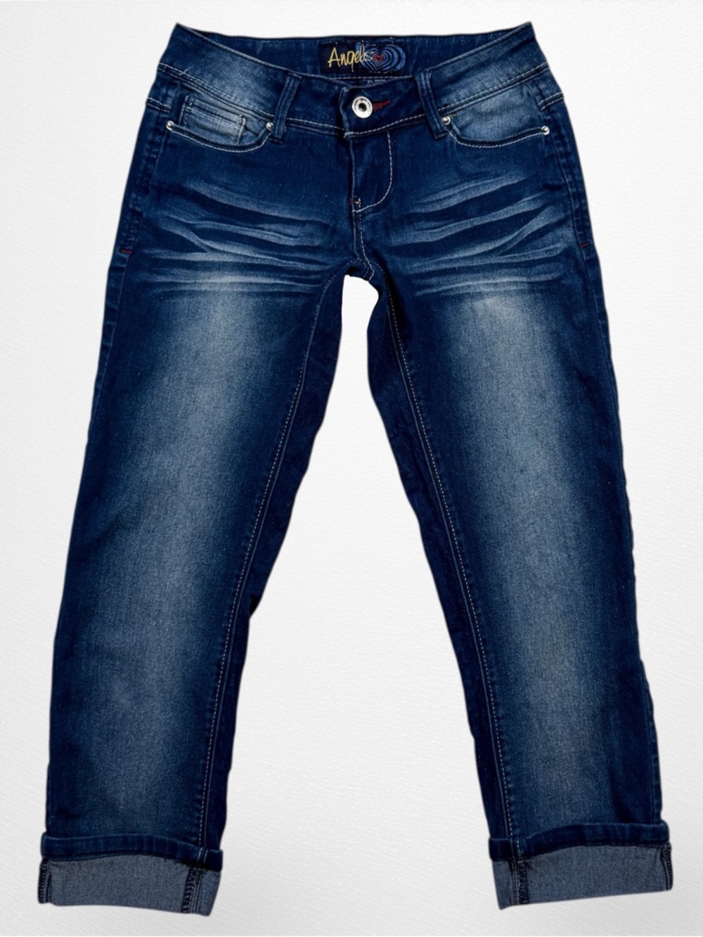 Y2K Low Rise Angels Denim Capris